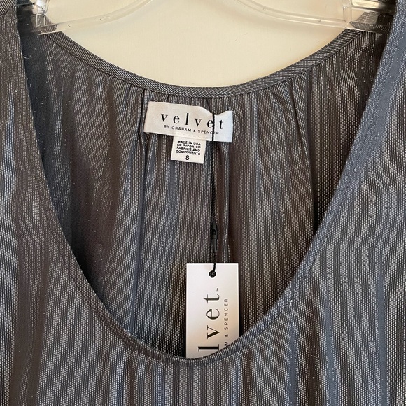 NEW VELVET by Graham & Spencer Shimmer Metallic Blouse/Top Size Small - Picture 5 of 14